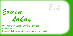 ervin lokos business card