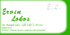 ervin lokos business card